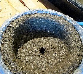 diy project hypertufa pots, container gardening, gardening, hypertufa pot ready for curing