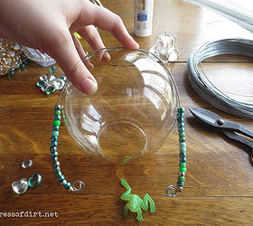 garden art frog prince free tutorial, crafts, gardening, You ll need an sturdy glass lamp globe or a bowling ball for the body