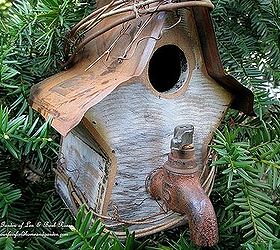 april blooms, flowers, gardening, succulents, New birdhouse with faucet handle