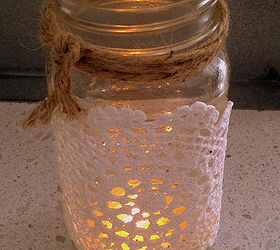doily lanterns, crafts, decoupage