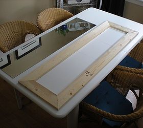 gorgeous pine frame for a door mirror only 5 to build, woodworking projects, Assembling the frame made from 2 1x4x8 pieces of pine from the lumberyard cut to length and corners mitered at 45 degree angles