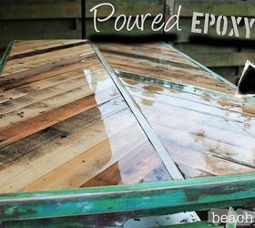 pallet wood coffee table check out beachbumlivin facebook to win, chalk paint, diy, how to, painted furniture, pallet, repurposing upcycling, woodworking projects, Epoxy Resin