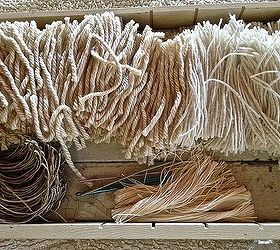 a groovy shaggy ottoman to rest my feet, flooring, painted furniture, Four types of cut yarn and string