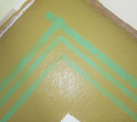 painted floor, flooring, hardwood floors, painting, This picture shows the tape around the edge and the inside edge tape removed already