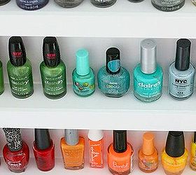 diy nail polish shelf, cleaning tips, shelving ideas