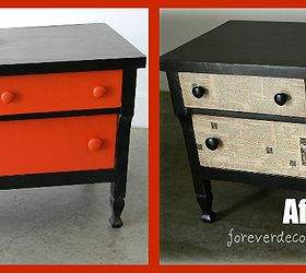 book page decoupaged dresser, home decor, painted furniture, Before and After