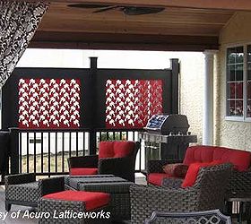 a privacy porch offers relaxation, landscape, outdoor living, porches, Lattice panels can be custom made in different shapes and colors to provide privacy on porches and decks Photo courtesy of Acurio Latticeworks