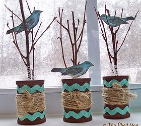 a spring spool craft tutorial, crafts, seasonal holiday decor, This trio was fun to make and matches perfectly with our living room decor