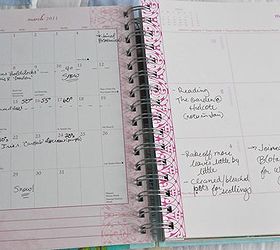 ways to use a garden journal, gardening, Left side is the whole month calender for the bloom schedule the right side is daily blocks for writing chores lists and or the jobs completed