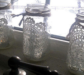 doily lanterns, crafts, decoupage