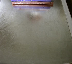 retro tables turned hollywood regency, painted furniture, close up of the silver leaf