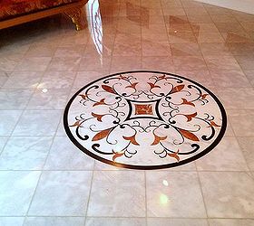 i see a lot of unique homes where owners led the design and implementation, bathroom ideas, bedroom ideas, flooring, home decor, tile flooring, tiling, This is a client design cut out of marble and installed in several areas of the home