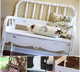 sunny days and repurposed benches, painted furniture, repurposing upcycling, shabby chic, Another beautiful repurposed crib bench this time with a shabby chic flair