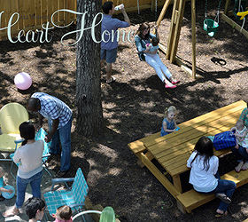 back yard makeover, diy, gardening, how to, landscape, outdoor living, We also built a BIG picnic table and a play set for our tiny granddaughters Lots of projects but really there was a fantastic payoff xo