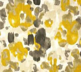 re upholstery, home decor, reupholster, yellow and gray watercolor print