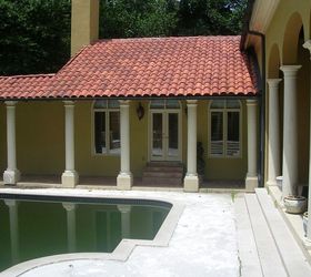 we also replaced the pool deck tile and remodeled the pool before and after, decks, home improvement, outdoor living, pool designs