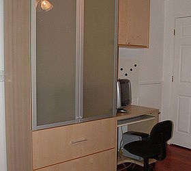 we wanted a built in home office but were on a budget so ikea was the solution, home decor, kitchen cabinets, Desk 3 and it s personal storage cabinets above and cabinet to the left