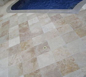we also replaced the pool deck tile and remodeled the pool before and after, decks, home improvement, outdoor living, pool designs