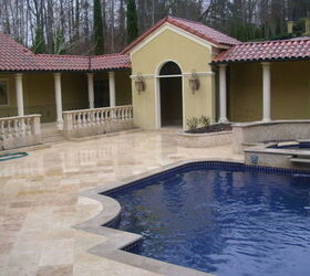 we also replaced the pool deck tile and remodeled the pool before and after, decks, home improvement, outdoor living, pool designs