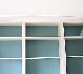 built in bookcases, craft rooms, storage ideas, A thick crown molding added the final touch