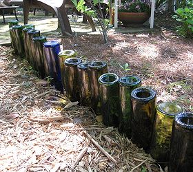 bottle garden edging, gardening, repurposing upcycling, Edging the garden with recycled bottles Itching4Spring