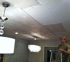 Covering Popcorn Ceilings With Beadboard Panels Installing A