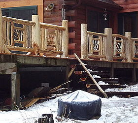 cedar log and twig work for a nice home on lake george in upstate ny i love this, decks, outdoor living, woodworking projects
