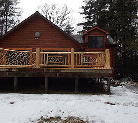 cedar log and twig work for a nice home on lake george in upstate ny i love this, decks, outdoor living, woodworking projects