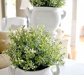 a simple vignette, home decor, IKEA has some of the best faux plants