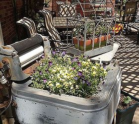 getting my terrace planted and flowers in old pots, flowers, gardening, I love this old tub