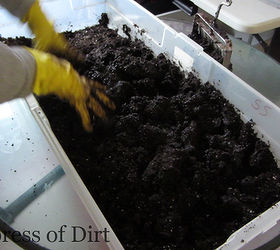 using a soil blocking tool for easy seed starting, container gardening, gardening, tools, The water is massaged into the seed starting mix until it forms firm clumps when squeezed in your hand