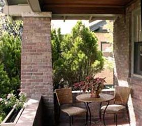 a privacy porch offers relaxation, landscape, outdoor living, porches, Shrubs and trees help to naturally shield porches from the street