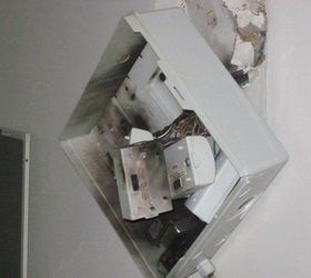 wow take a look at this irrigation timer blown off the wall by our recent storms, electrical