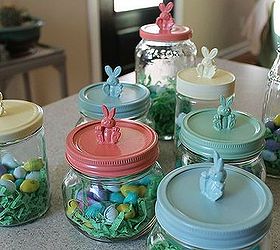 easter bunny jars, crafts, easter decorations, seasonal holiday decor