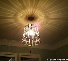 vintage egg basket turned into a light, electrical, lighting, repurposing upcycling