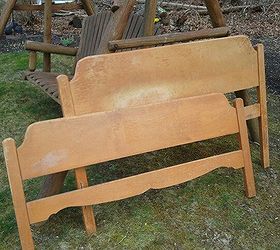 headboard bench, diy, outdoor furniture, outdoor living, painted furniture, repurposing upcycling, woodworking projects