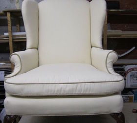 my first custom work for my first customer after i moved from my garage these wing, painted furniture, reupholster