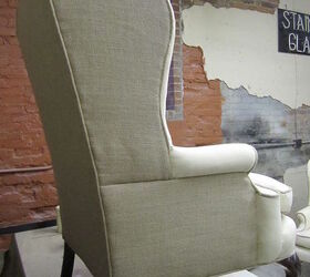 my first custom work for my first customer after i moved from my garage these wing, painted furniture, reupholster