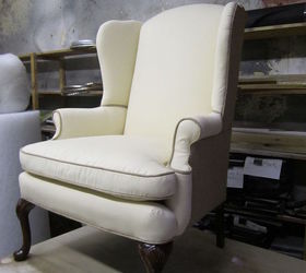 my first custom work for my first customer after i moved from my garage these wing, painted furniture, reupholster