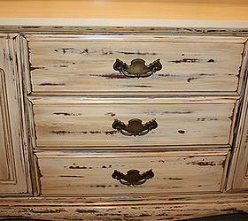 i finally finished the country shabby hutch, painted furniture, Heavily distressed