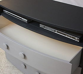 i converted this dresser that someone spray painted with speckle paint into a tv, painted furniture, repurposing upcycling