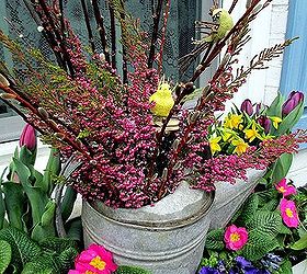 welcome spring time to change the window boxes, gardening, seasonal holiday d cor, heather in the watering can