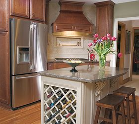 classic kitchen remodel, home decor, kitchen backsplash, kitchen design, kitchen island, Island with wine storage and large refrigerator