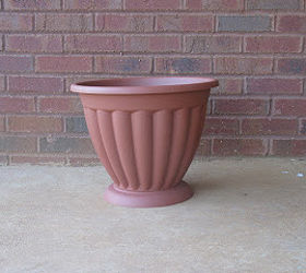 diy faux stone planter, flowers, gardening, Ordinary plastic panter