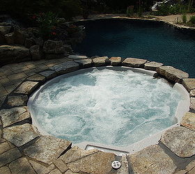 a facelift for a 22 year old this one needed it see how we transformed this, outdoor living, pool designs, spas, Acrylic spillover spa