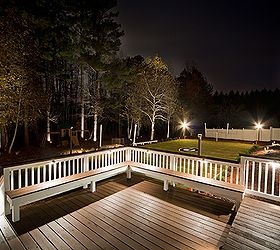 custom mini field of dreams, decks, landscape, outdoor living, Custom deck build with deck lighting