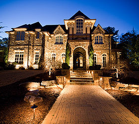 custom in town estate lighting project in buckhead brookhaven ga, curb appeal, electrical, lighting