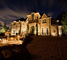 custom in town estate lighting project in buckhead brookhaven ga, curb appeal, electrical, lighting, This photo turned out really cool shooting after a passing storm