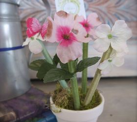 mother s day diy flower pot pens, crafts, Perch in a flower pot with some styrofoam and decorative moss