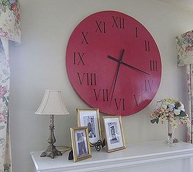 round table upcycled to a wall clock, repurposing upcycling, woodworking projects, The finished clock I painted on 2 coats of polyurethane for medium shine
